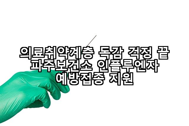의료취약계층 독감 걱정 끝 파주보건소 인플루엔자 예방접종 지원